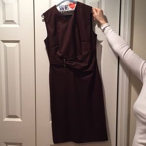 Hugo boss brown mid length dress